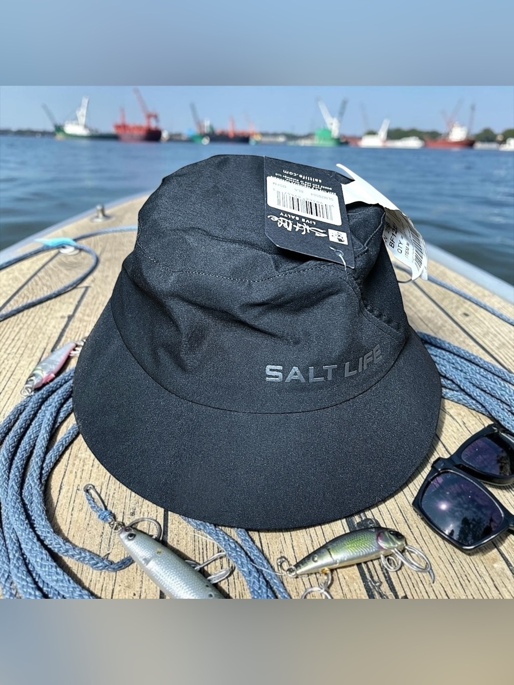 SALT LIFE Unisex Black High-Performance Bucket Hat Sz O/S